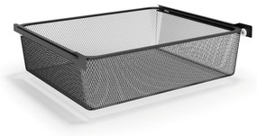 Otwarty regał koszowy, 6x kosz z drobną siatką, TYP V, 600 × 460 × 2020 mm, czarny