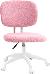 Vinsetto Fotel biurowy ergonomiczny obrotowy różowy z regulacją wysokości i funkcją kołysania | Aosom PL