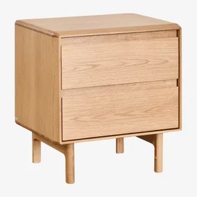 Nocna Szafka Prostokątna 50x40 Cm Z Drewna Treveris Roble - Sklum