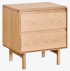 Szafka Nocna 50x40 Cm Z Drewna Treveris Roble - Sklum