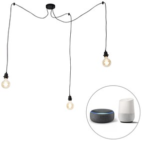 Inteligentna lampa wisząca czarna 3-światłowa z WiFi G95 - Cava Nowoczesny Oswietlenie wewnetrzne