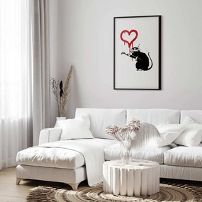 Plakat Love Rat 21x30 cm z ramą czarną z marginesem ARTGEIST B