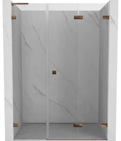 Mexen Lunar-F L drzwi prysznicowe składane prawe 125 cm, transparent, różowe złoto - 836SL-125-050-60-00-P