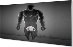 Szkło do Kuchni na Ścianę Rzeźba Męskich Mięśni