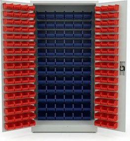 Szafa z plastikowymi pojemnikami, 1000 x 500 x 1990 mm, 72+119 boksów
