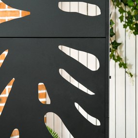 Outsunny Ściana Osłonowa Osłona Prywatności do Zewnętrznego Użytku, 122 cm x 45 cm x 198 cm, Czarna