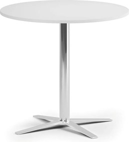 Stolik kawowy AURA, średnica 60 cm, chrom podstawa, biały