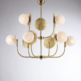 Selene - Lampa wisząca z brązowanego żelaza szczotkowanego 9 lamp 102 - Ø92 - BL281-9-BRZ