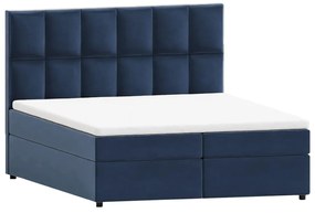 Ciemnoniebieskie łóżko boxspring ze schowkiem 180x200 cm Flip – Ropez