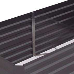 Outsunny Pojemnik na rośliny, Praktyczny kwietnik do sadzenia, pielęgnacji, Wysoki grząd, Stal, Ciemnoszary