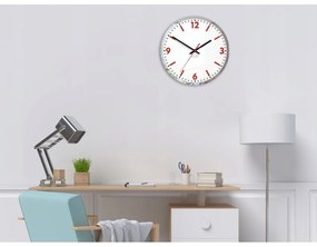 Zegar na ścianę klasyczny cichy mechanizm okrągły z białą tarczą akrylowy