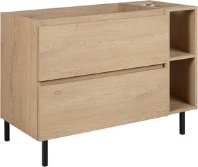 Meble łazienkowe 100 cm (80+20), nóżki, Kolor: Dąb Jasny, 100 x 80,7 x 46 cm