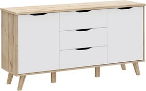 Komoda w stylu skandynawskim Vankka 231, kolor dąb/biały