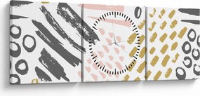 Obraz - Uderzenia abstrakcyjne (z zegarem) (90x30 cm)