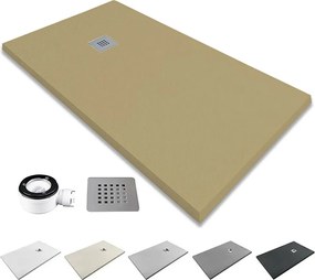 Brodzik z żywicy antypoślizgowy | Zawiera syfon i kratkę odpływową | Kolor Mokka | 120x80cm