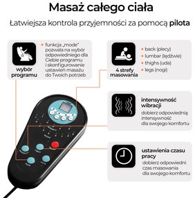 Fotel Rozkładany Obrotowy Masujący z Podnóżkiem SPIKE 2 Ciemnoszary Nowoczesny