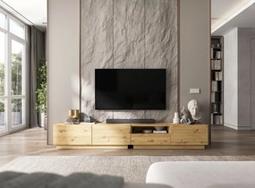 Szafka RTV na cokole z szufladą i wnęką Enjoy dąb artisan