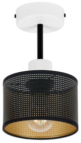 Lampa sufitowa biała jednopunktowa z czarnym abażurem B-1010WE-SC E27
