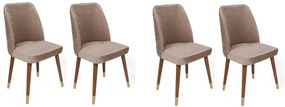 Zestaw krzeseł do jadalni Hugo Beige and Walnut, 4szt.