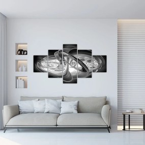 Obraz nowoczesnej szarej abstrakcji (125x70 cm)