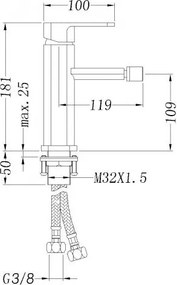 Bateria bidetowa mieszająca 1238C