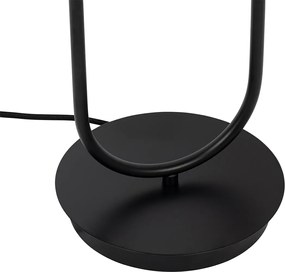 Lampa stołowa art deco czarna z przydymionym szkłem 2-światła - Laura