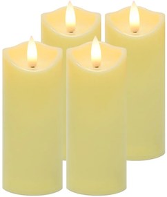 LED świeca słupkowa RUHHY 12,5 cm beżowa, zestaw 4 szt.