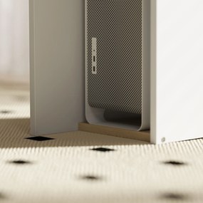 HOMCOM Biurko komputerowe z otwartymi półkami i przegródkami, stalowe, Jasnobrązowe+Białe