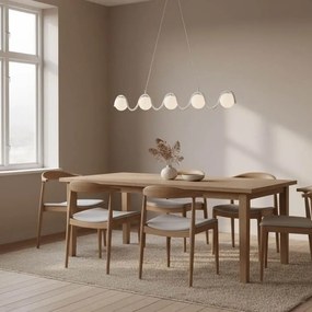 Lampa wisząca Sinus 5 Biała – nowoczesna nad stół i wyspę kuchenną