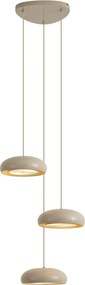 Lampa wisząca retro taupe z metalowym kloszem 6-punktowa - Macaron