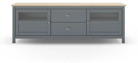 Szarozielona szafka pod TV z litego drewna sosnowego 180x59x40 cm Misti – Marckeric