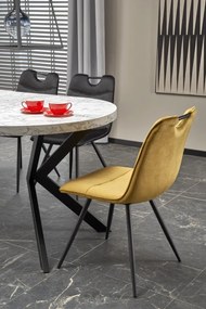 Krzesło tapicerowane K521 VELVET musztardowe HALMAR
