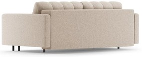Beżowa rozkładana sofa ze schowkiem z materiału bouclé 222 cm Bali – Cosmopolitan Design