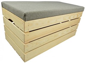 Pufa kufer skrzynia drewniana sosnowa siedzisko 80cm naturalna