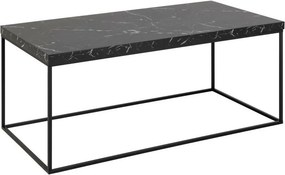 Prostokątny stolik kawowy Barossa Actona 110x55 cm, czarny marmur/czarny