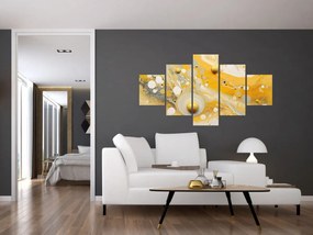 Obraz - Abstrakcyjne tło ze złotą dekoracją (125x70 cm)
