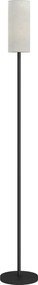 HOMCOM Lampa podłogowa, abażur w optyce lnu, metalowy słup, przełącznik nożny, Biały