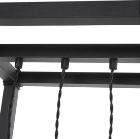 Industrialna lampa podłogowa czarna 3-światłowa - Big Cage