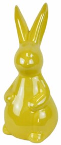 Dekoracje wielkanocne Żółty zajączek, ceramika,8,3 x 14,3 x 6 cm