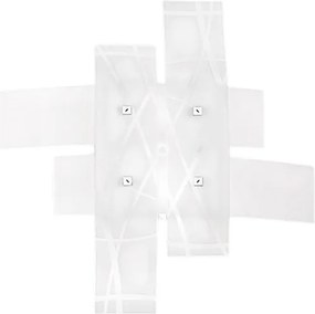 Frida - 2-punktowa lampa ścienna E27 ze szkła satynowego białego - chromowana rama, IP20, maks. 2 x 52 W, żarówki nie są dołączone, szerokość 50 cm