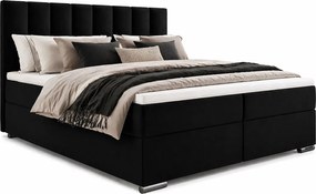 Czarne łóżko tapicerowane welurem 5 rozmiarów N9-C11