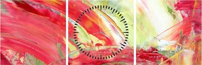 Obraz abstrakcji - malarstwo (z zegarem) (90x30 cm)