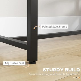 HOMCOM Stół barowy industrialny z 3 półkami 120x40x105 cm czarny brązowy | Aosom PL