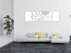 Obraz - Line art flowers N⁰3 (170x50 cm)