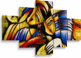 Obraz - Obraz olejny, kochankowie (125x70 cm)