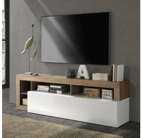 Stolik RTV LENOR biały/dąb