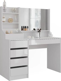 Stolik do przebierania biały/biały wysoki połysk 119.8x50.1x76 sherry