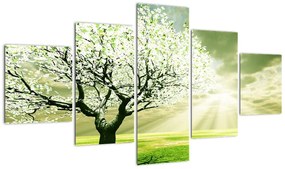 Obraz drzewa na łące (125x70 cm)