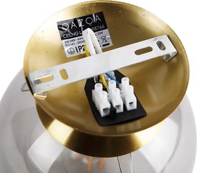 Inteligentna lampa sufitowa mosiężna z przydymionym szkłem z WiFi ST64 - Pallon