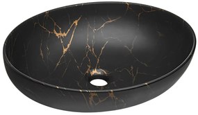 Czarna okrągła ceramiczna umywalka nablatowa B1-R56